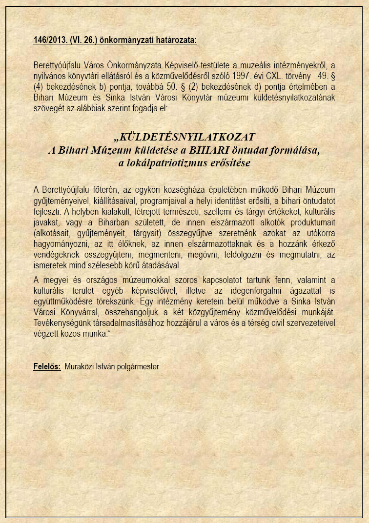 KÜLDETÉSNYILATKOZAT